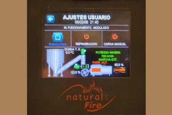 Funcionamiento caldera de vapor con quemador de biomasa